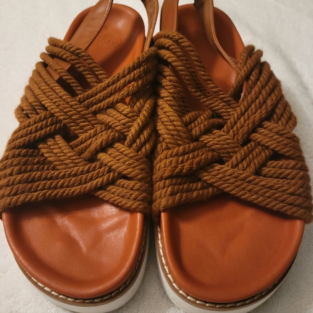 Urban outfitters braided rope fisherman platform sandals